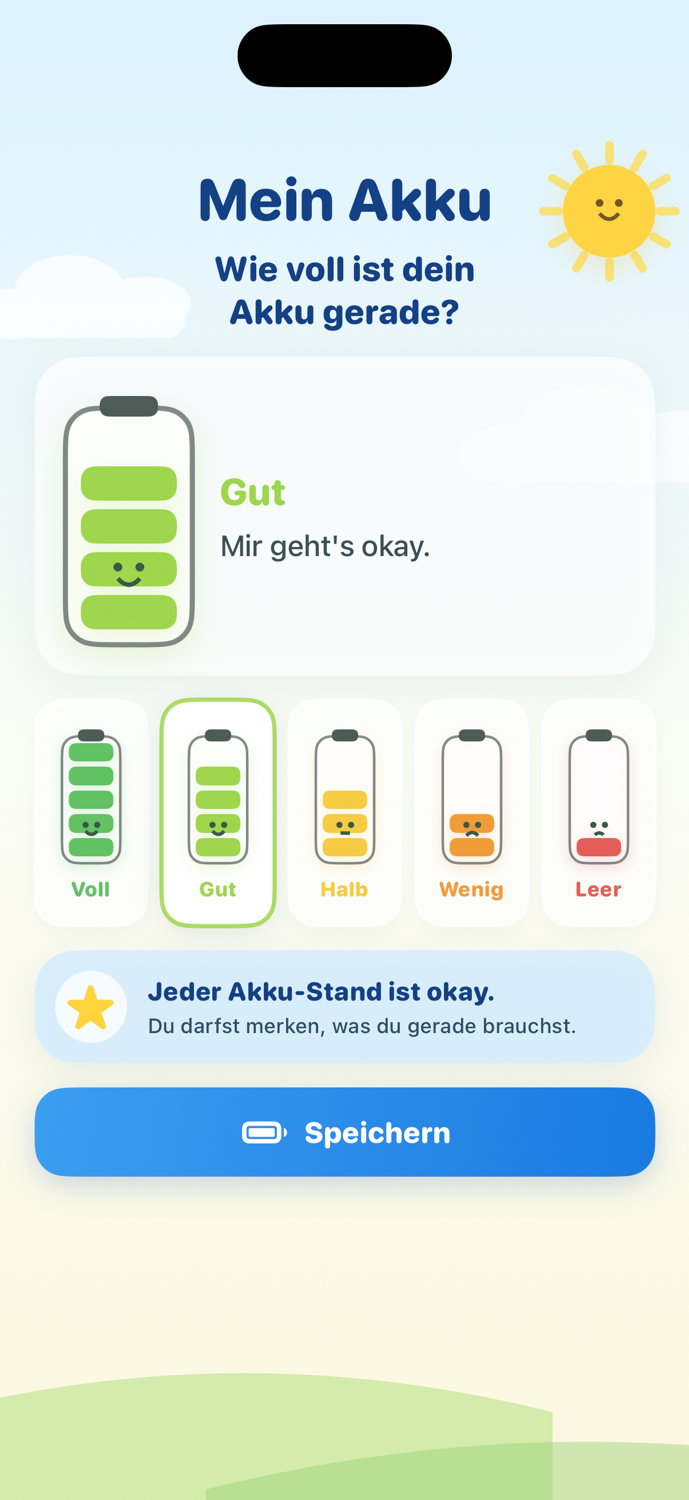 Screenshot der Lumi App im Tab Mein Akku