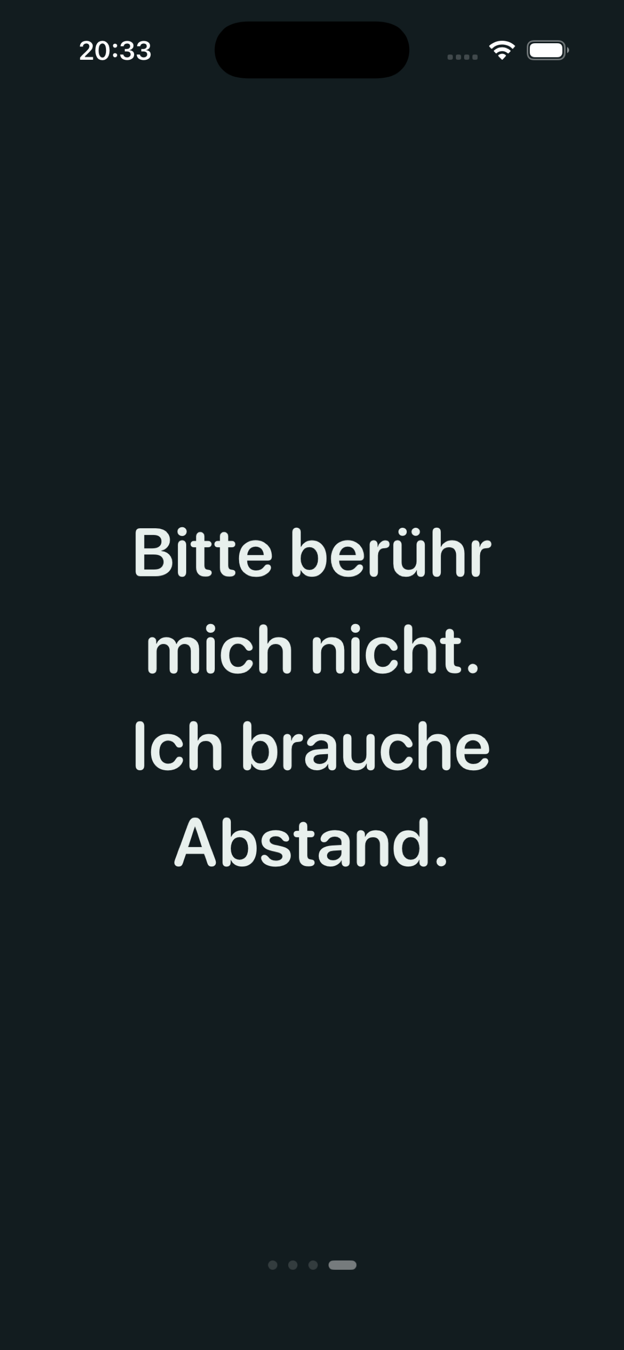 OneMoment Karte: Bitte beruehr mich nicht. Ich brauche Abstand.